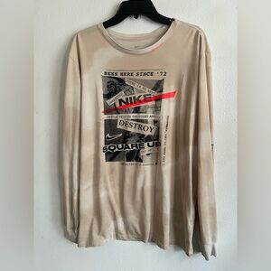 Nike Tan Graphic Long Sleeve Tee